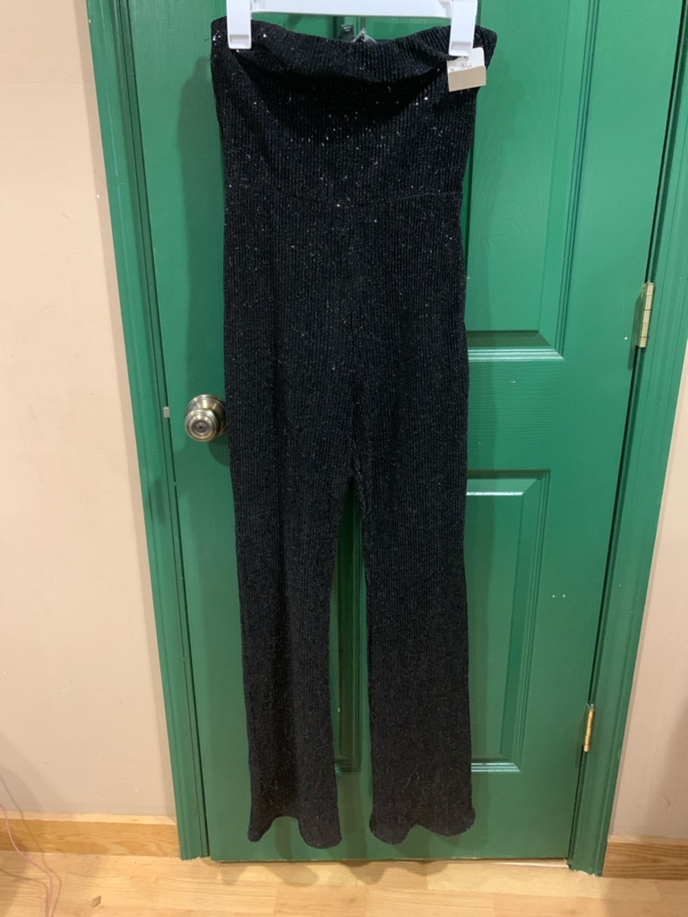 wild fable Black Sparkle Strapless Knit Jumpsuit
